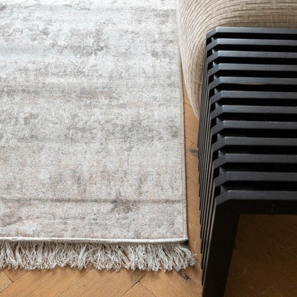 Vintage vloerkleed Smuk beige/bruin met franjes - Vloerkledenloods