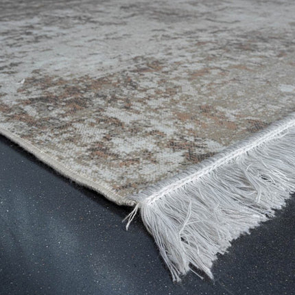 Vintage vloerkleed Smuk beige/bruin met franjes - Vloerkledenloods