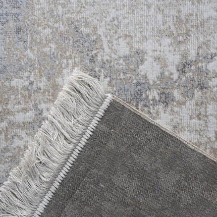 Vintage vloerkleed Smuk grijs met franjes - Vloerkledenloods