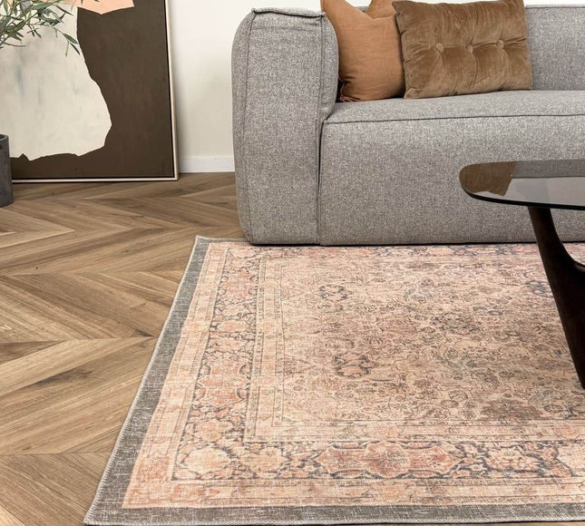 Vintage vloerkleed Sybil Groen/Beige - Vloerkledenloods