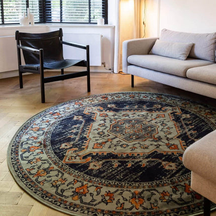 Vintage Vloerkleed Tokat Groen/Blauw - Tier - Vloerkledenloods