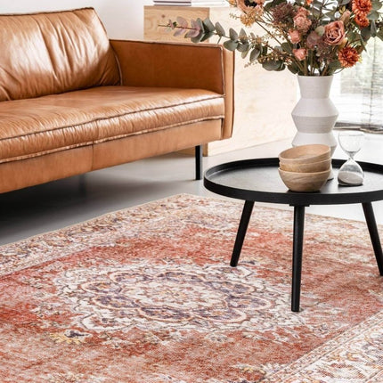 Vintage Vloerkleed Zehra Oranje - Vloerkledenloods