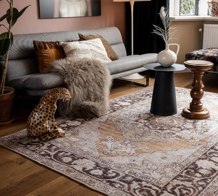 Vintt Vloerkleed Joe Bruin/Oranje - Vloerkledenloods