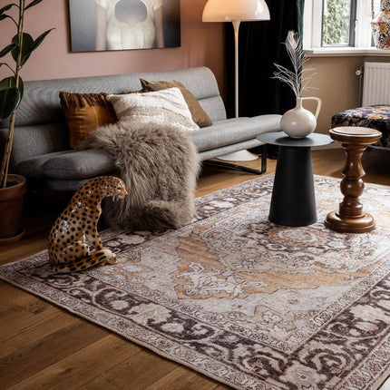 Vintt Vloerkleed Joe Bruin/Oranje - Vloerkledenloods