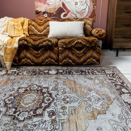 Vintt Vloerkleed Joe Bruin/Oranje - Vloerkledenloods