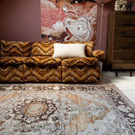 Vintt Vloerkleed Joe Bruin/Oranje - Vloerkledenloods