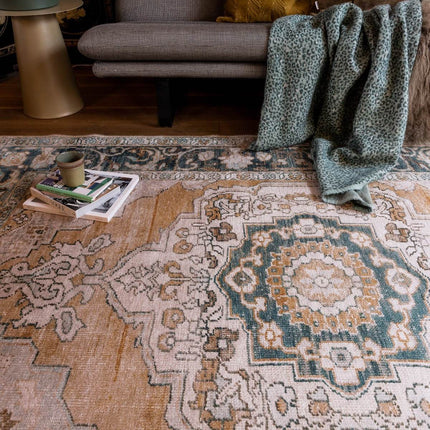 Vintt Vloerkleed Joe Groen/Oranje - Vloerkledenloods