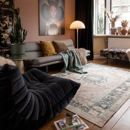 Vintt Vloerkleed Joe Groen/Oranje - Vloerkledenloods