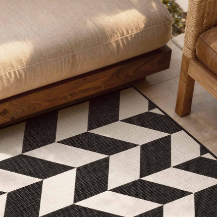 Vloerkleden - Ted Baker Haringey buitenkleed Terrick Zwart/Wit - Vloerkledenloods
