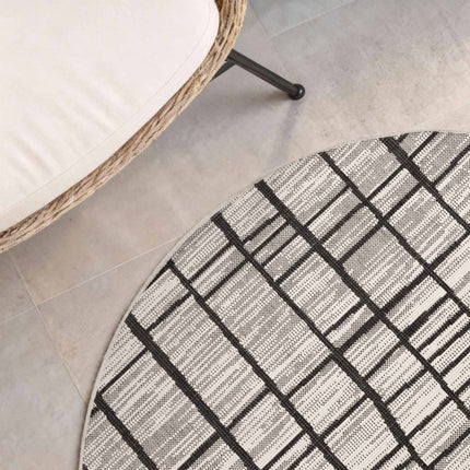 Vloerkleden - Ted Baker Haringey rond buitenkleed Crouch Zwart/Wit - Vloerkledenloods
