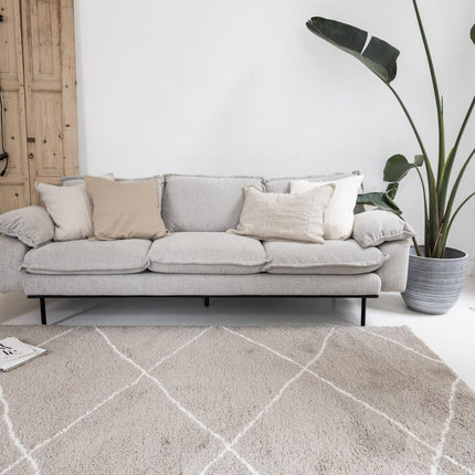 berber vloerkleed hoogpolig grijs/beige/zand/cream - scandinavisch - nea