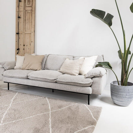 berber vloerkleed hoogpolig grijs/beige/zand/cream - scandinavisch - nea