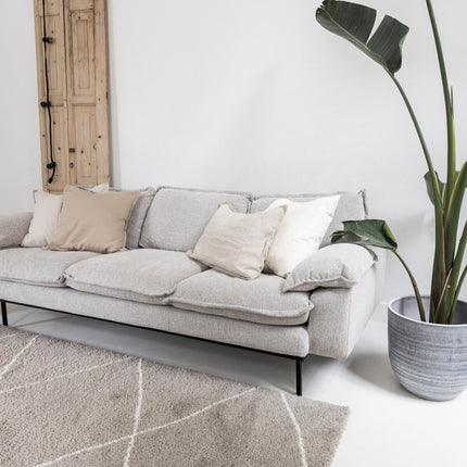 berber vloerkleed hoogpolig grijs/beige/zand/cream - scandinavisch - nea