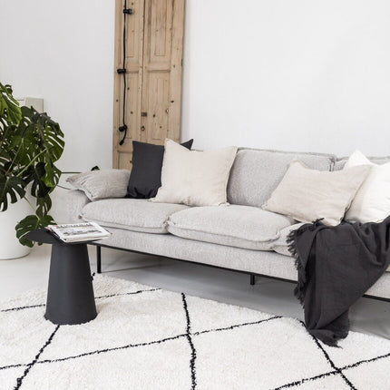 berber vloerkleed hoogpolig wit/zwart - scandinavisch - nea