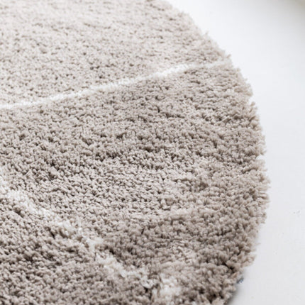 Berber Rond vloerkleed hoogpolig Grijs/Beige/Zand/Cream - scandinavisch - nea