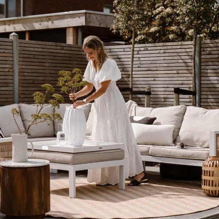 Rond Jute buitenkleed Naturel ZigZag