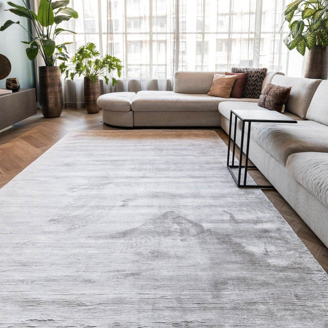 Vloerkleed Felva Viscose Silk Zilver - Vloerkledenloods