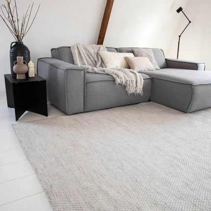 Vloerkleed Gerecycled Materiaal Ciro Beige/Wit op=op - Vloerkledenloods