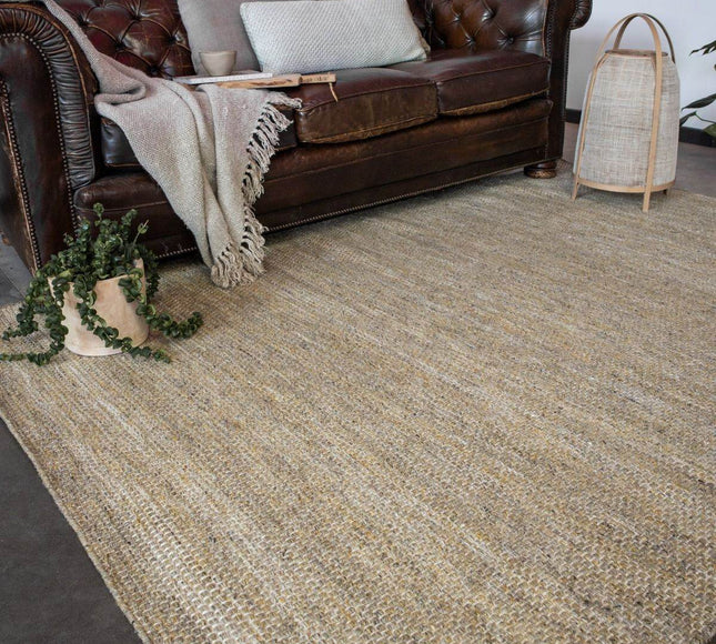 Vloerkleed Gerecycled Materiaal Ciro Geel/Naturel op=op - Vloerkledenloods