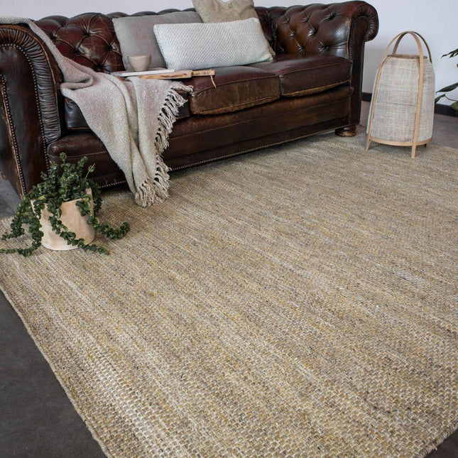 Vloerkleed Gerecycled Materiaal Ciro Geel/Naturel op=op - Vloerkledenloods