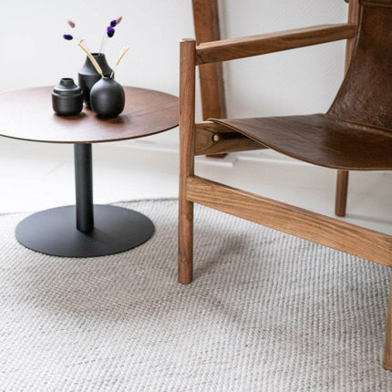 Vloerkleed Gerecycled Materiaal Rond Ciro Beige/wit op=op - Vloerkledenloods