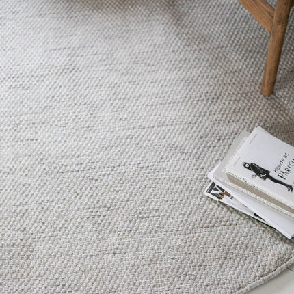 Vloerkleed Gerecycled Materiaal Rond Ciro Beige/wit op=op - Vloerkledenloods