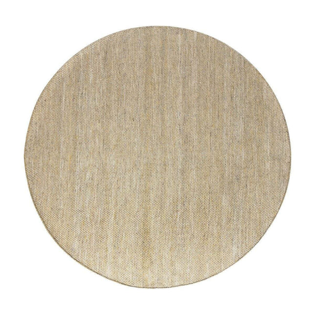 Vloerkleed Gerecycled Materiaal Rond Ciro Geel/Naturel op=op - Vloerkledenloods