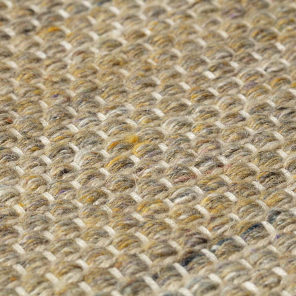 Vloerkleed Gerecycled Materiaal Rond Ciro Geel/Naturel op=op - Vloerkledenloods