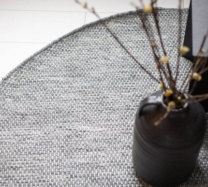 Vloerkleed Gerecycled Materiaal Rond Ciro Grijs op=op - Vloerkledenloods