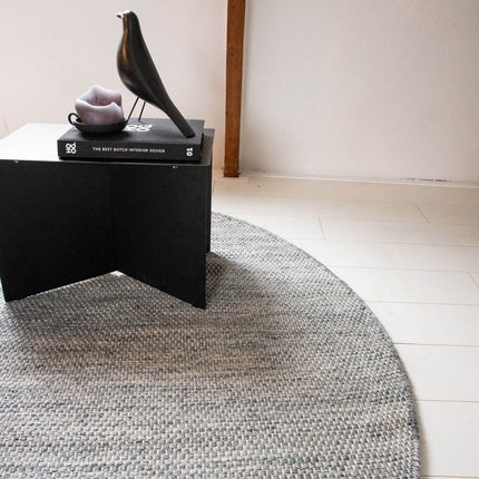Vloerkleed Gerecycled Materiaal Rond Ciro Grijs op=op - Vloerkledenloods