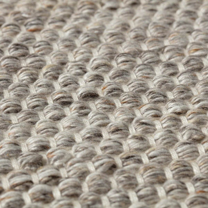 Vloerkleed Gerecycled Materiaal Rond Ciro Naturel gemeleerd op=op (bruin/wit/antraciet) - Vloerkledenloods