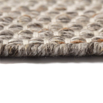 Vloerkleed Gerecycled Materiaal Rond Ciro Naturel gemeleerd op=op (bruin/wit/antraciet) - Vloerkledenloods