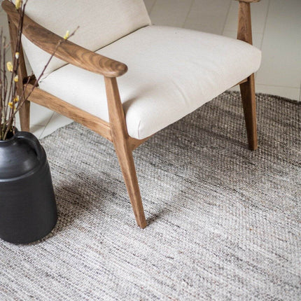 Vloerkleed Gerecycled Materiaal Rond Ciro Naturel gemeleerd op=op (bruin/wit/antraciet) - Vloerkledenloods