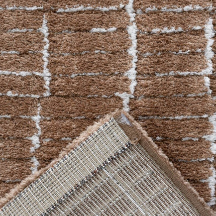 Vloerkleed Rectangle Bruin/Wit - Vloerkledenloods