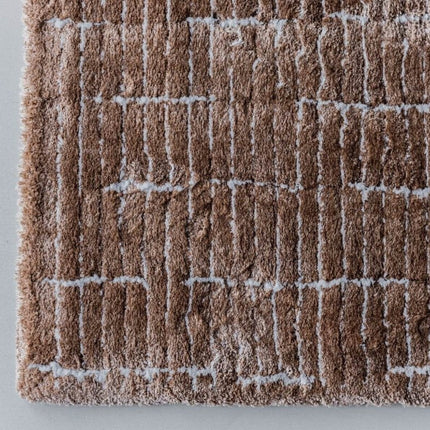 Vloerkleed Rectangle Bruin/Wit - Vloerkledenloods