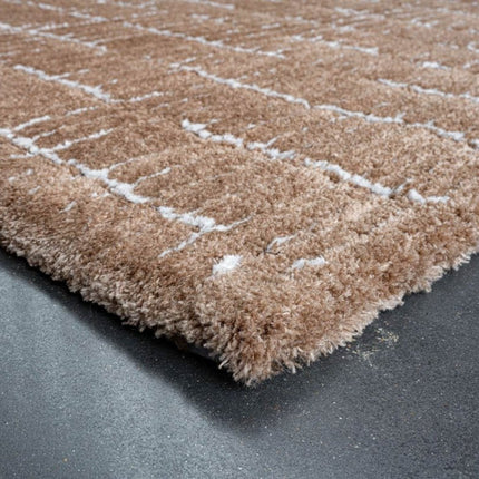 Vloerkleed Rectangle Bruin/Wit - Vloerkledenloods