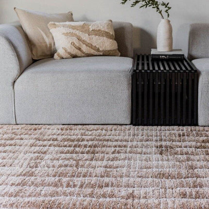 Vloerkleed Rectangle Bruin/Wit - Vloerkledenloods