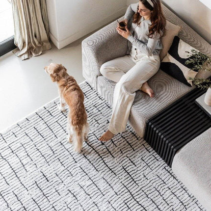 Vloerkleed Rectangle Creme wit/Zwart - Vloerkledenloods