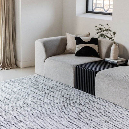 Vloerkleed Rectangle Creme wit/Zwart - Vloerkledenloods