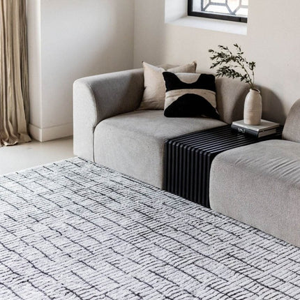 Vloerkleed Rectangle Creme wit/Zwart - Vloerkledenloods