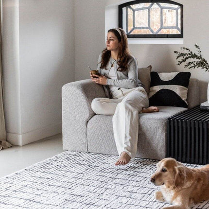 Vloerkleed Rectangle Creme wit/Zwart - Vloerkledenloods