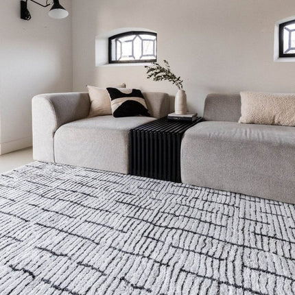 Vloerkleed Rectangle Creme wit/Zwart - Vloerkledenloods