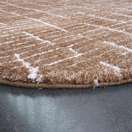 Vloerkleed Rectangle Edge Bruin/Wit - Vloerkledenloods