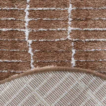 Vloerkleed Rectangle Edge Bruin/Wit - Vloerkledenloods