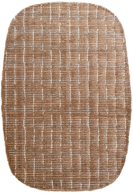 Vloerkleed Rectangle Edge Bruin/Wit - Vloerkledenloods