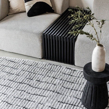 Vloerkleed Rectangle Edge Creme wit/Zwart - Vloerkledenloods