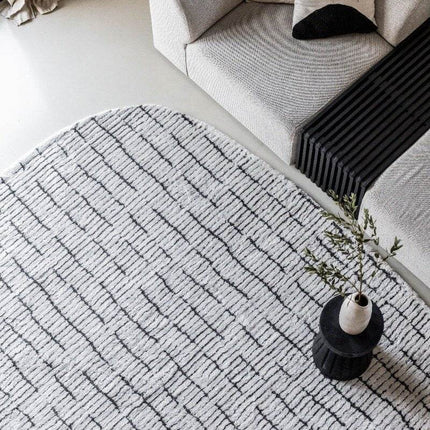 Vloerkleed Rectangle Edge Creme wit/Zwart - Vloerkledenloods