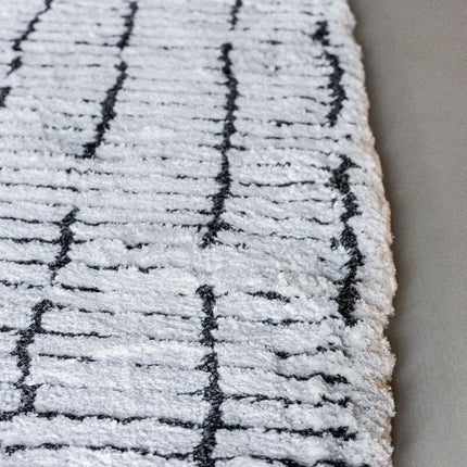 Vloerkleed Rectangle Edge Creme wit/Zwart - Vloerkledenloods