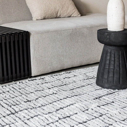 Vloerkleed Rectangle Edge Creme wit/Zwart - Vloerkledenloods