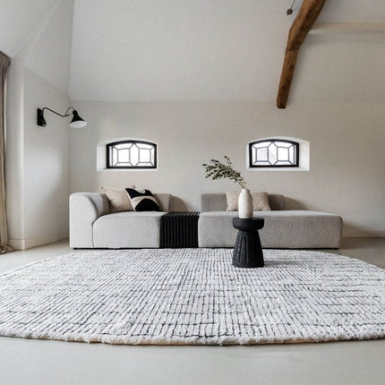 Vloerkleed Rectangle Edge Creme wit/Zwart - Vloerkledenloods